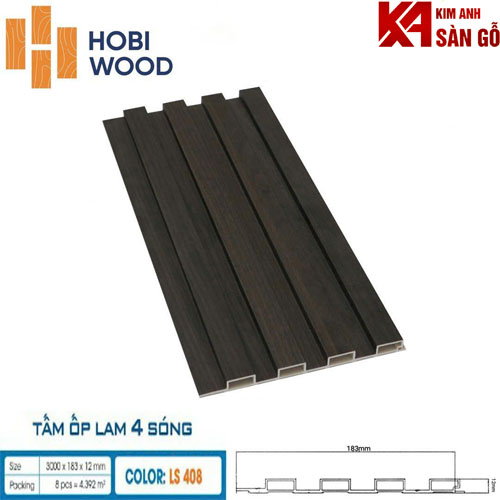 Tấm Ốp Tường Lam 4 Sóng Thấp HOBI LS-408